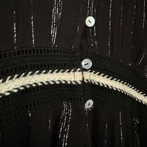 LoveStitch Dress Empire Waist Bohemian Button Front A-Line Maxi, M. Goth, witchy - Picture 4 of 12